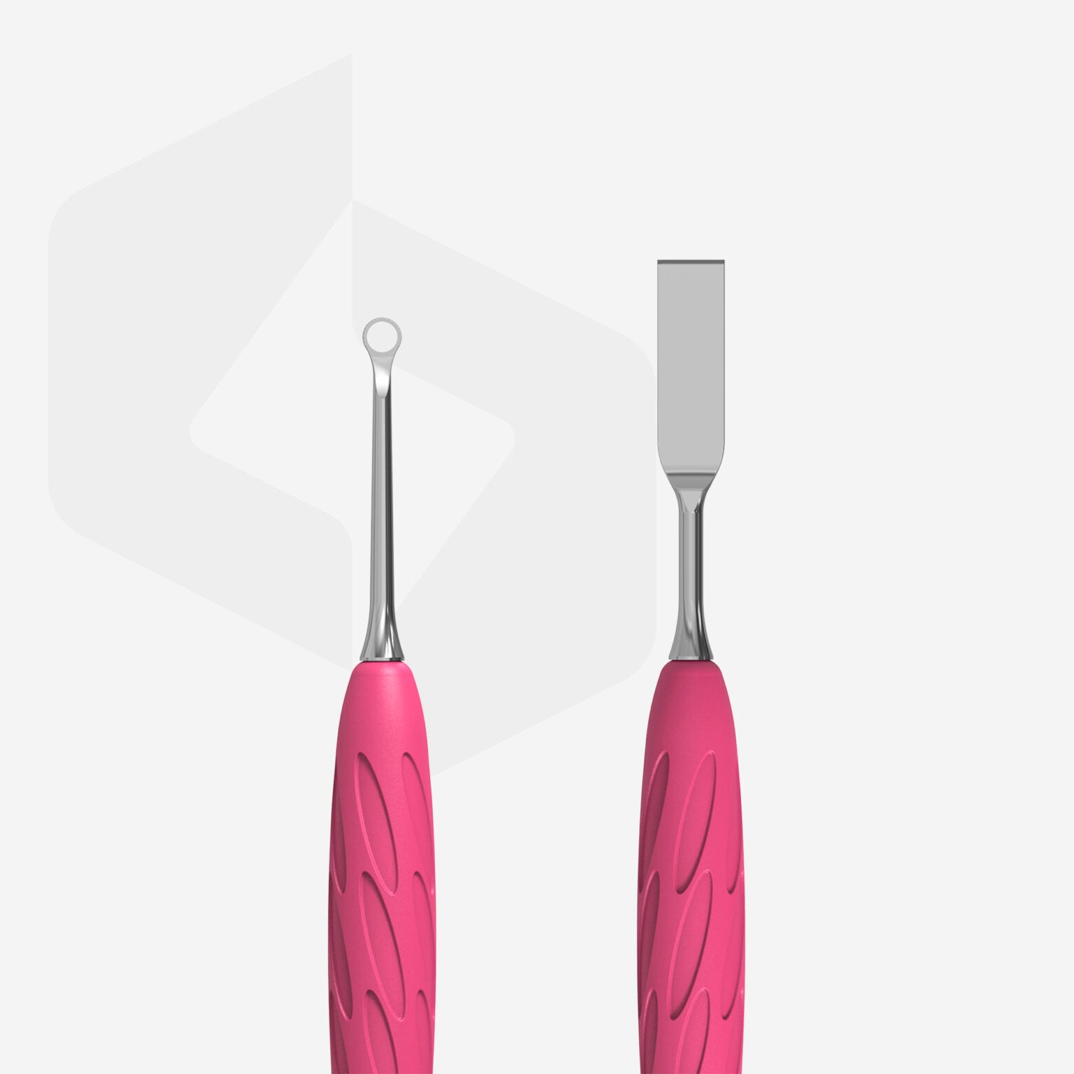 Staleks Manicure Pusher Gummy with Silicone Handle UNIQ 11 TYPE 1 (Straight Flat and Loop Pusher)